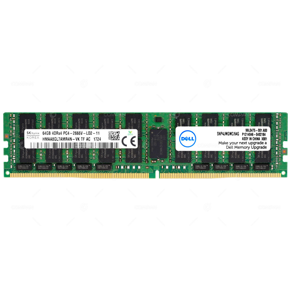 SNP4JMGMC-64G  DELL MEMORY 64GB 4DRX4 PC4 21300 DDR4 2666